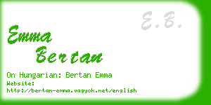 emma bertan business card